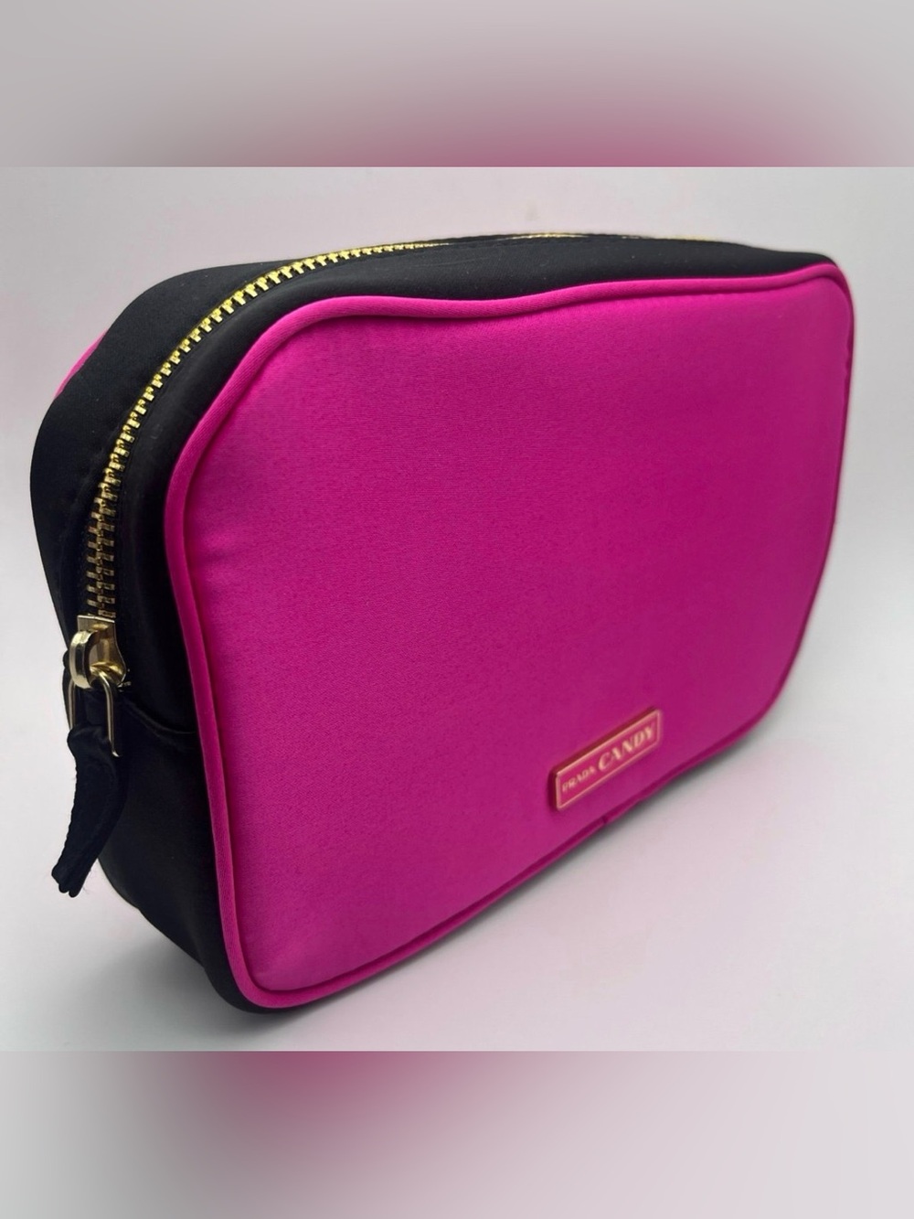 Prada Candy⭐️🩷🖤Cosmetic Pouch in Bright Pink and Black